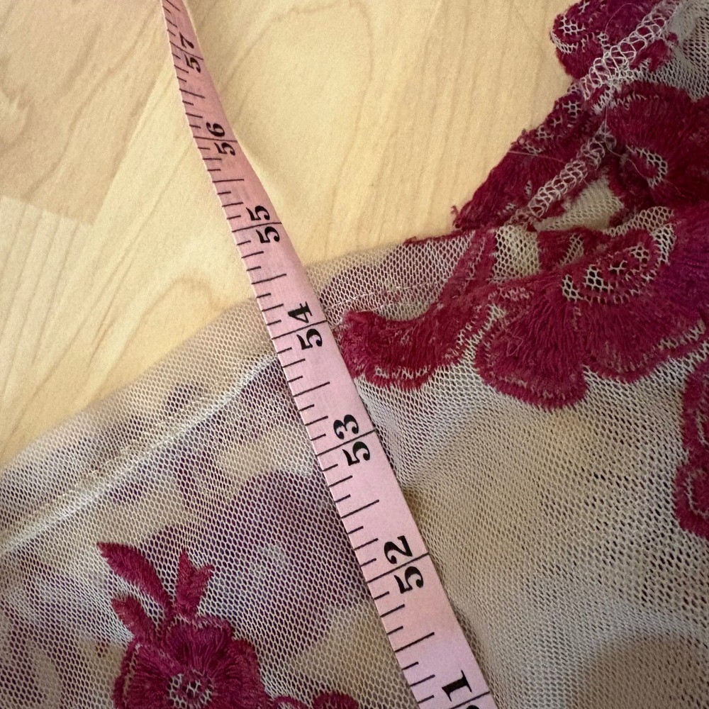 FOR LOVE & LEMONS Floral‎ Temecula Long Sleeve Sheer Maxi Dress Red Size Small - Picture 11 of 11